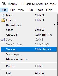 1 5 Quick Guide On Thonny Sunfounder Esp32 Starter Kit Documentation