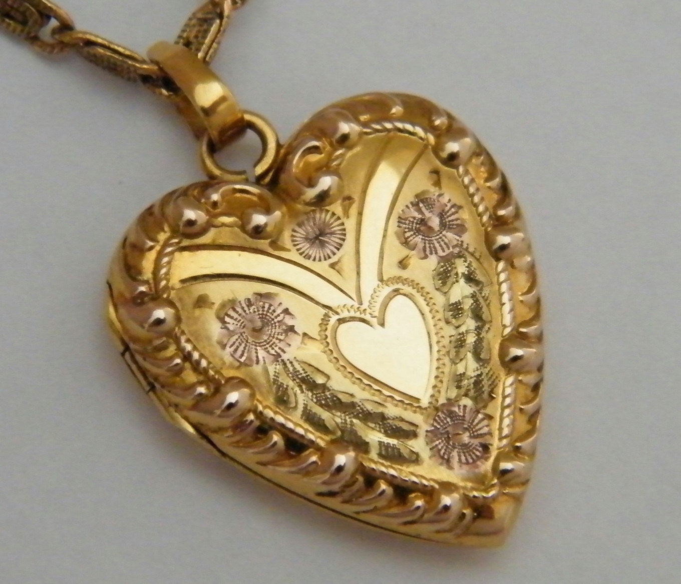 10K Antique Gold Heart Locket C 1910 True Love By Antiquelockets 450