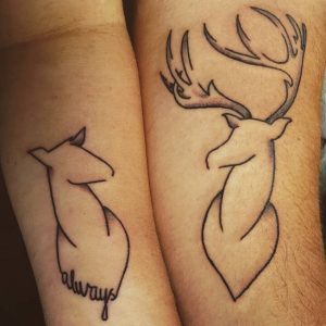 12 Awesome Buck And Doe Tattoo Designs Petpress Doe Tattoo