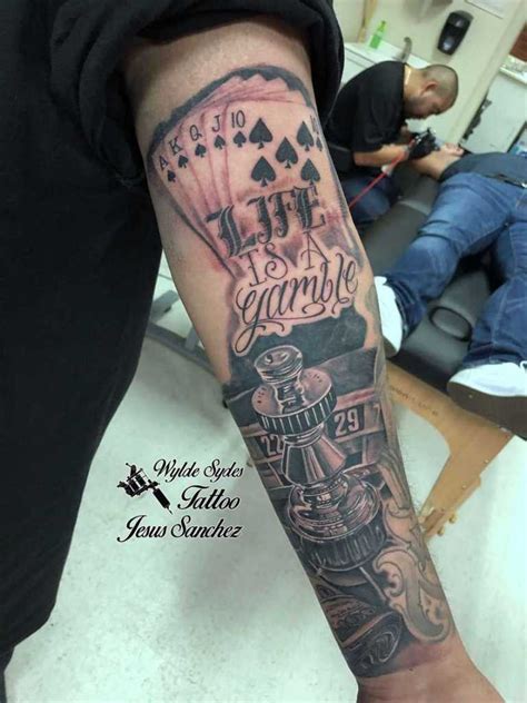 15 Best Life S A Gamble Tattoo Design Ideas For Men