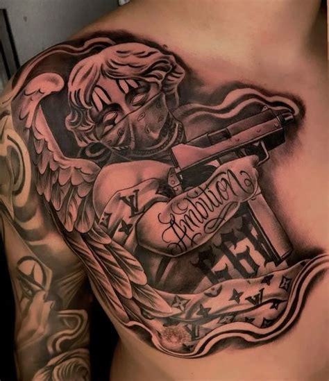 16 Gangster Angel Tattoos Ideas Tattoos Angel Tattoo Gangster
