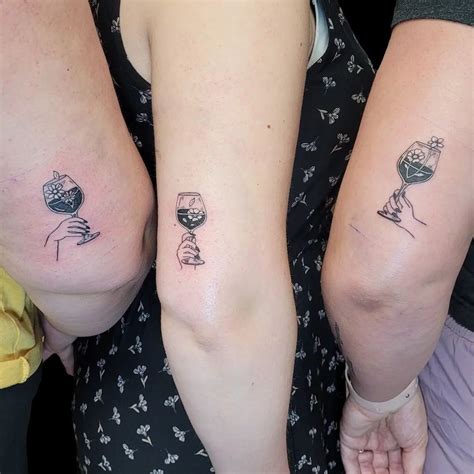 19 Friendship Wine Glass Tattoos To Cheers Over Body Artifact Wine