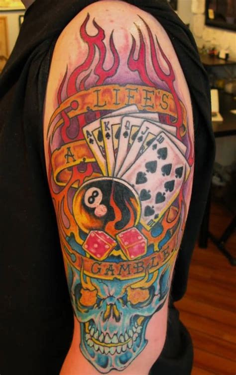 20 Life S A Gamble Tattoo Ideas Artwork For The Fearless