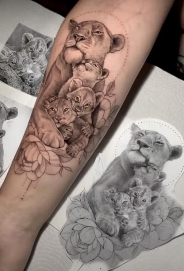 20 Lioness And Cub Tattoo Designs With Meaning Art And Design