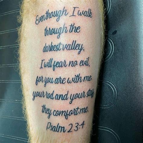 20 Meaningful Bible Verse Psalm 23 4 Tattoo Ideas