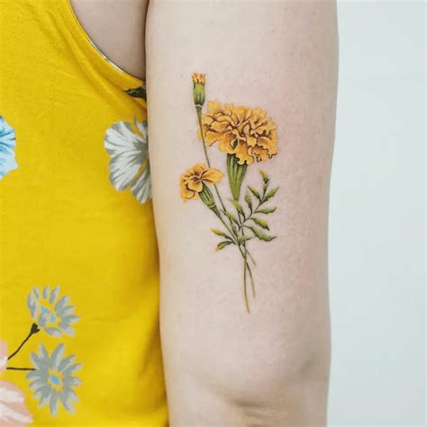 205 Adorable Marigold Tattoos Ideas 2024 Tattoosboygirl Marigold