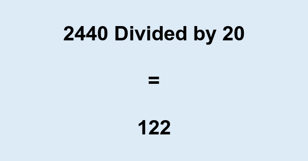2440 Divided by 6: Quick Math Solution