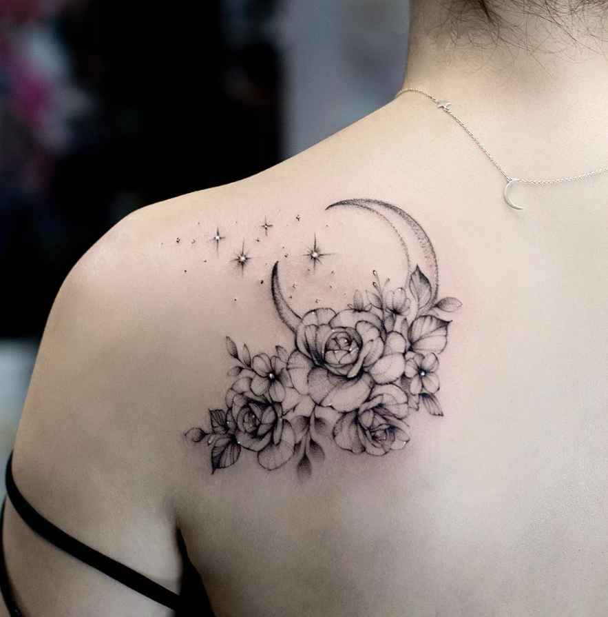 26 Awesome Floral Shoulder Tattoo Design Ideas For Woman Floral