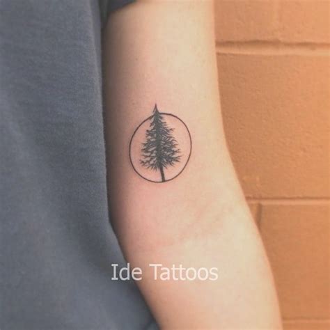 30 Simple And Easy Pine Tree Tattoo Designs For Everyone Circle Tattoos Tree Tattoo Designs