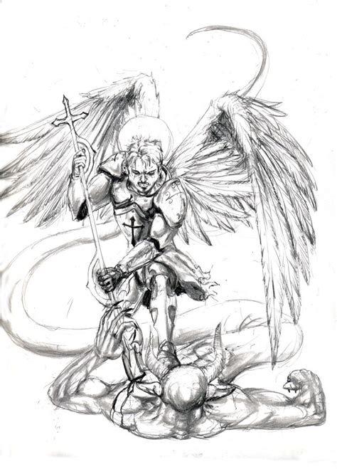 34 Best Saint Michael Tattoo Outlines Images On Pinterest Archangel