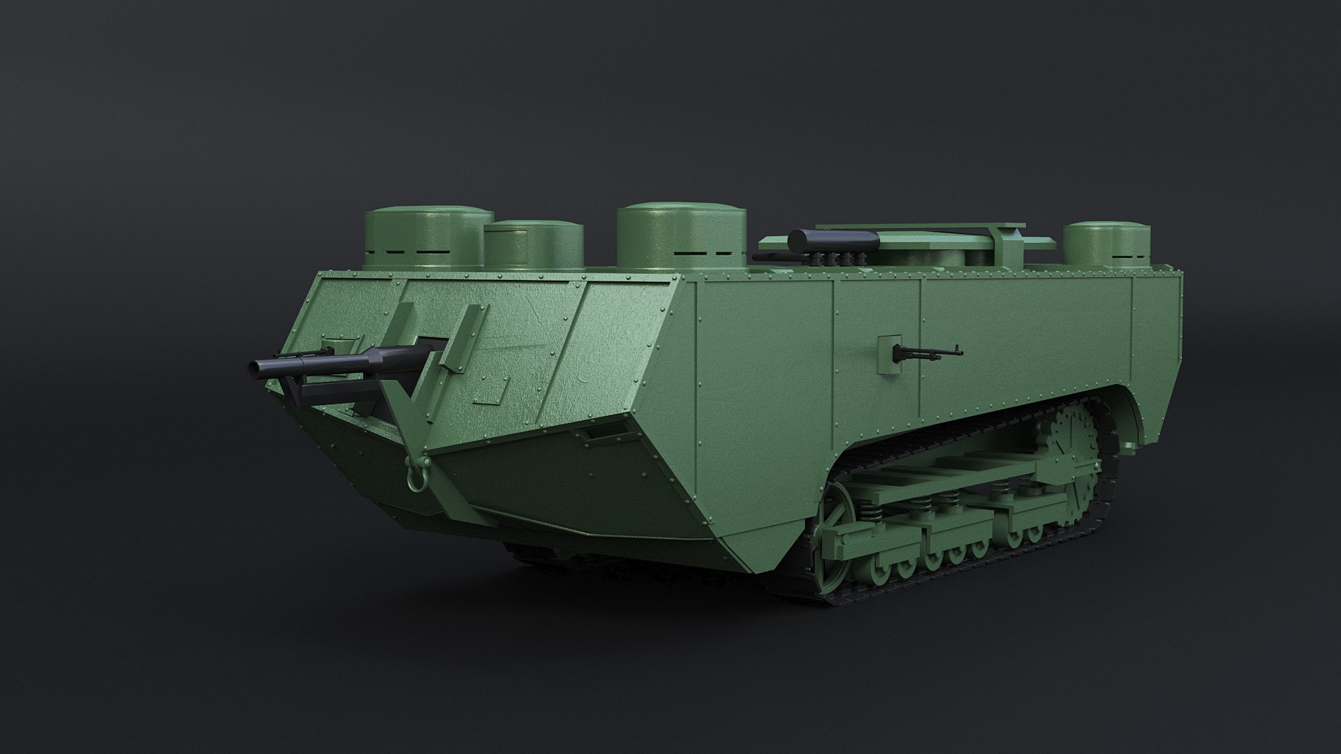 3D 1917 Saint Chamond Tank Model Turbosquid 1986729