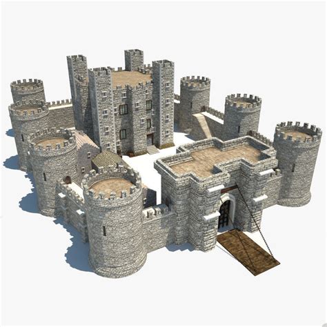 3D Model Castle Medieval Vr Ar Low Poly Cgtrader
