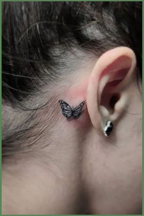 40 Butterfly Tattoos Behind The Ear That Will Make Your Heart Fly