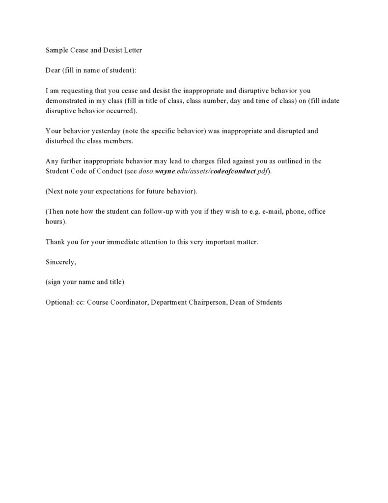 40 Effective Cease And Desist Defamation Letters Templatelab