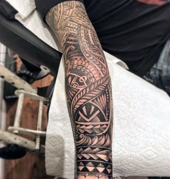 40 Polynesian Forearm Tattoo Designs For Men Masculine Tribal