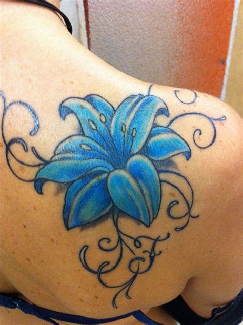 44 Best Blue Stargazer Lily Tattoo Designs Ideas Lily Tattoo Lily