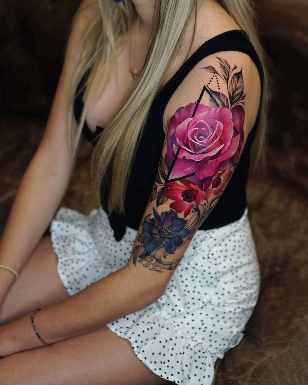 45 Ideas Tattoo Geometric Flower Floral Half Sleeves Sleeve Tattoos