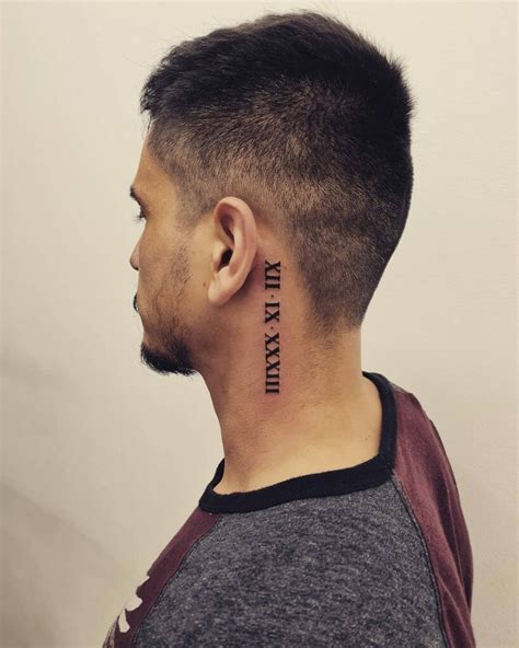 49 Stylish Roman Numeral Tattoos On Neck