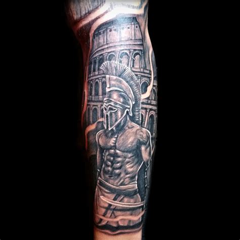 50 Gladiator Tattoo Ideas For Men Amphitheaters And Armor Tattoos