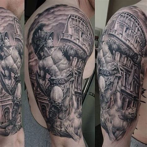 50 Gladiator Tattoo Ideas For Men Amphitheaters And Armor