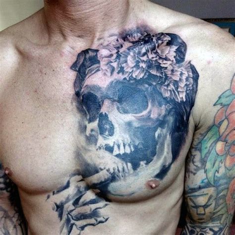 50 Skull Chest Tattoo Designs For Men Haunting Ink Ideas 50 Skull Chest Tattoo Designs For Men Haunting Ink Ideas