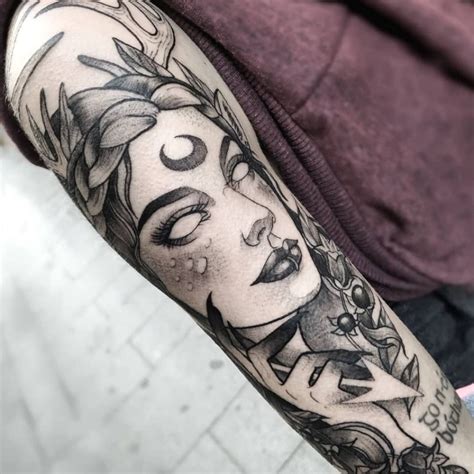 50 Witch Tattoos To Inspire You The Pagan Grimoire In 2021 Witch