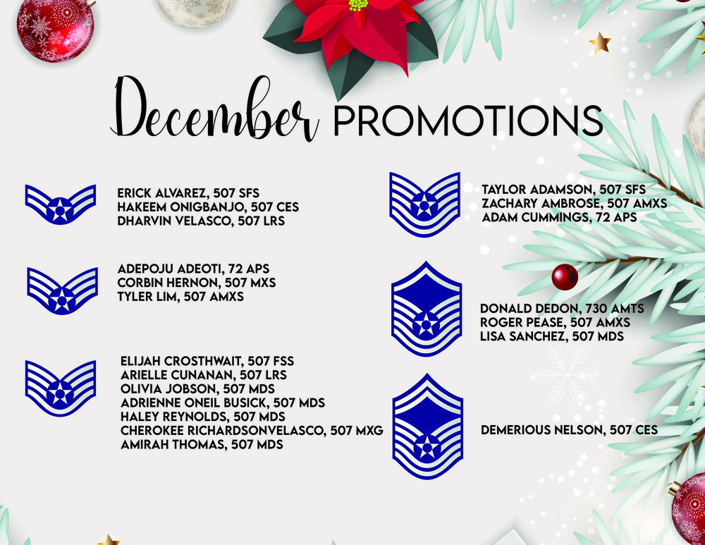 507Th Arw May Enlisted Promotions 507Th Air Refueling Wing Article