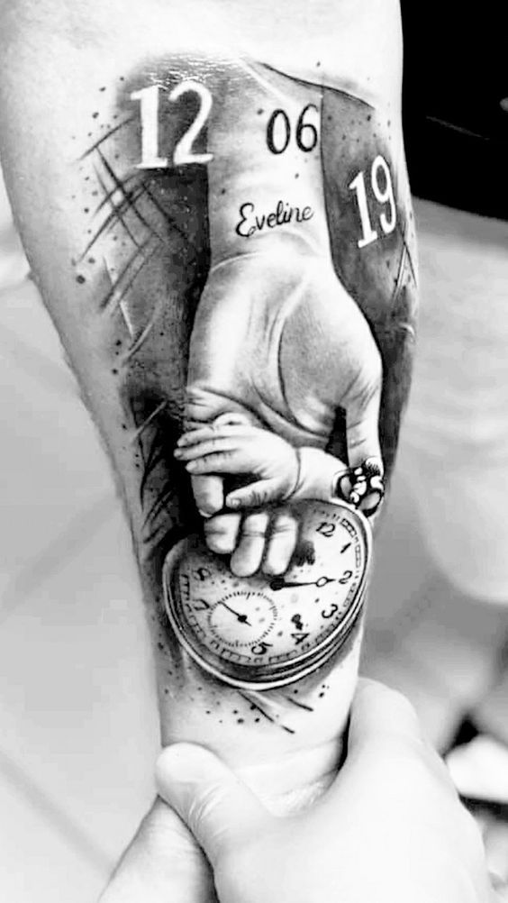 55 Fascinating Birth Clock Tattoo Ideas To Seize Each Your Moment