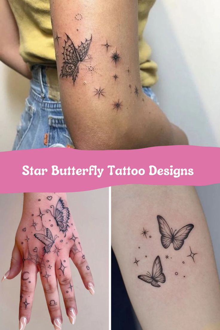 57 Butterfly And Stars Tattoo Designs Tattoo Glee