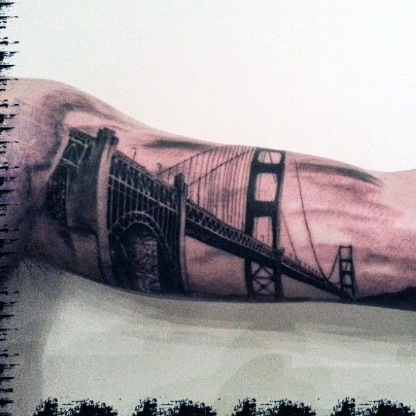 60 Creative Golden Gate Bridge Tattoos For Men