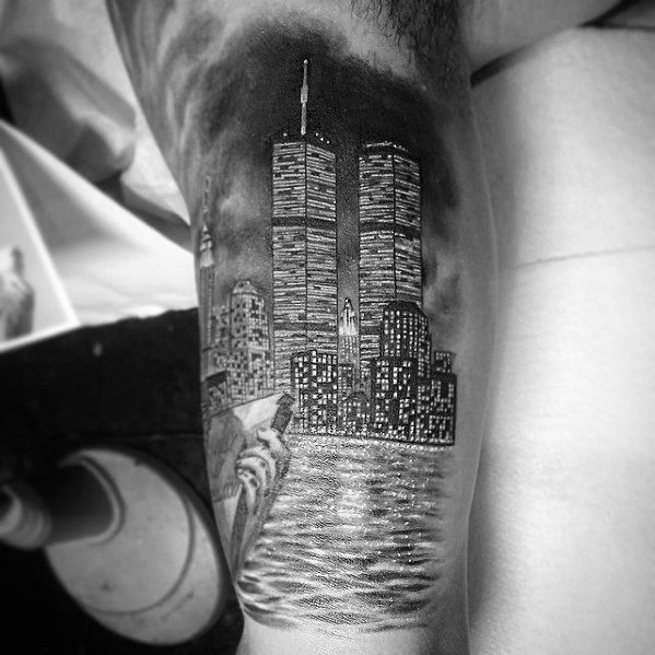 60 New York Skyline Tattoo Designs For Men Big Apple Ink Ideas
