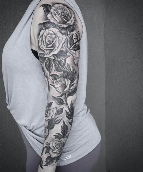 61 Amazing Rose Sleeve Tattoo Ideas