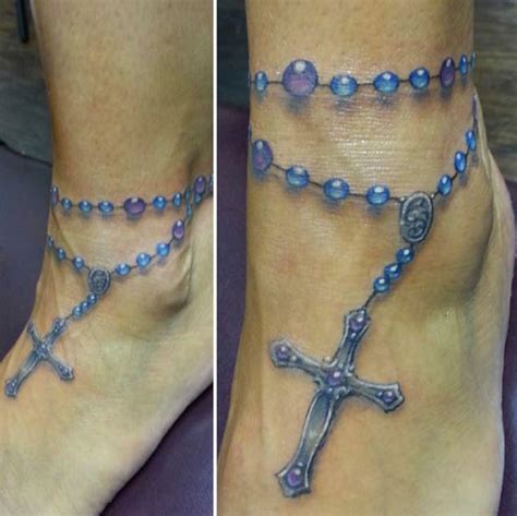 63 Cool Rosary Tattoos On Ankle Tattoo Designs Tattoosbag Com