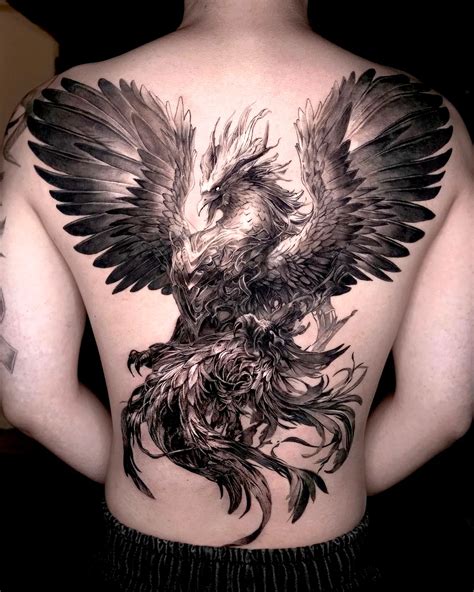 65 Stunning 3D Full Back Tattoo For Man Tatts Phoenix Back Tattoo