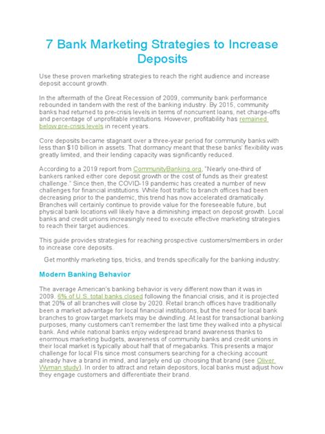 7 Bank Marketing Strategies To Increase Deposits Nov 2020