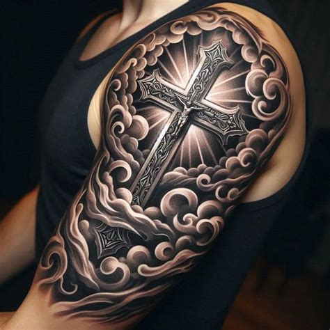 73 Stunning Cross Shoulder Tattoos Shoulder Tattoos