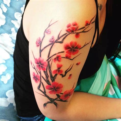 75 Best Japanese Cherry Blossom Tattoo Designs Meanings 2019