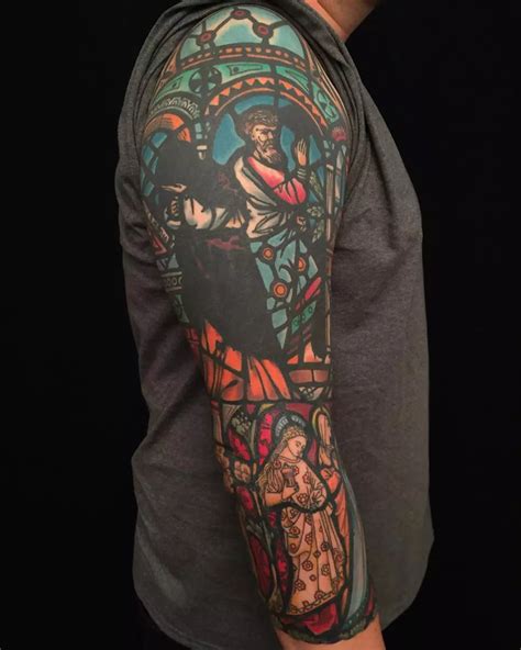 75 Dazzling Stained Glass Tattoo Ideas Nothing Less Than A Work Of Art