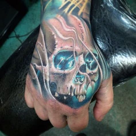 80 Skull Hand Tattoo Designs For Men Manly Ink Ideas