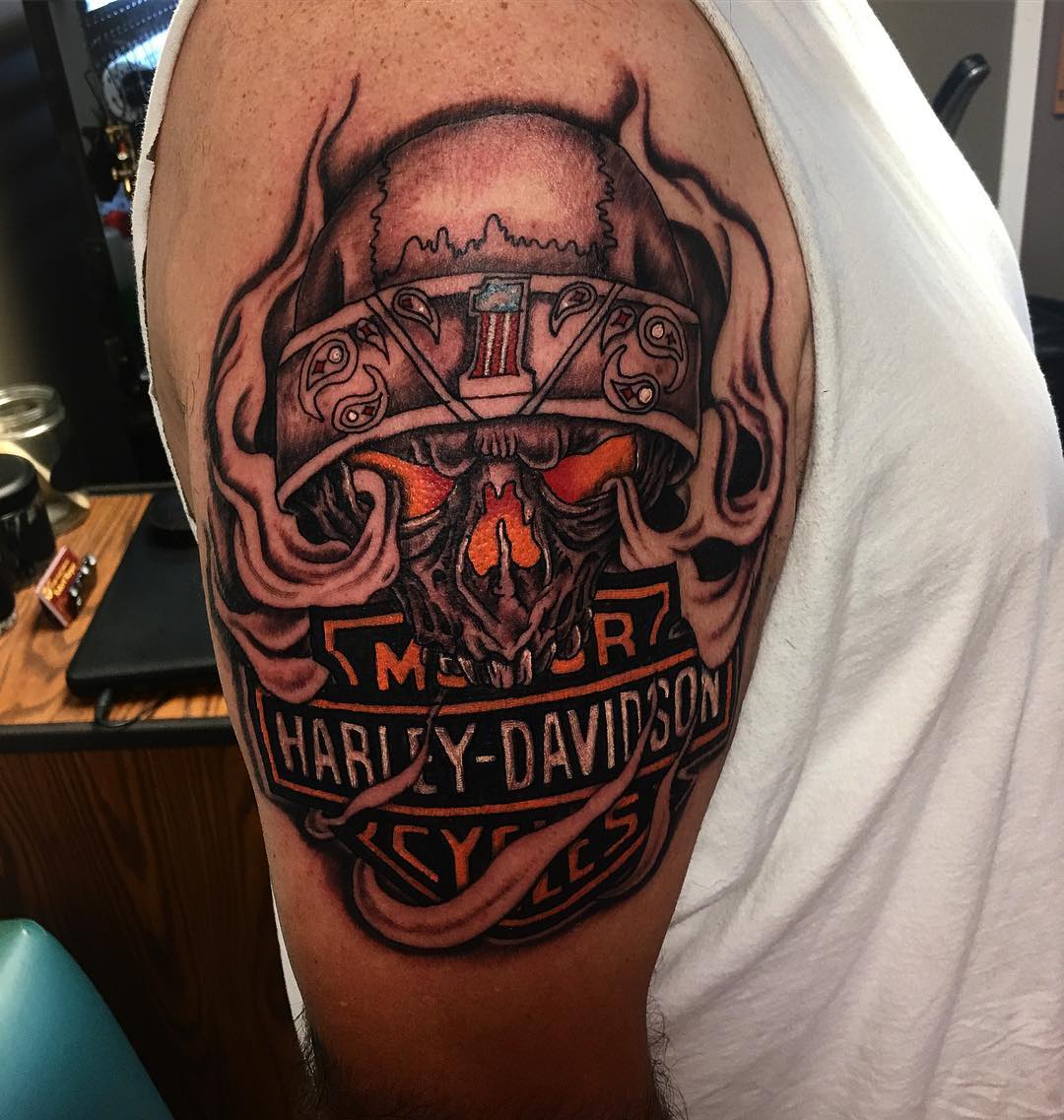 95 Adventurous Harley Davidson Tattoos