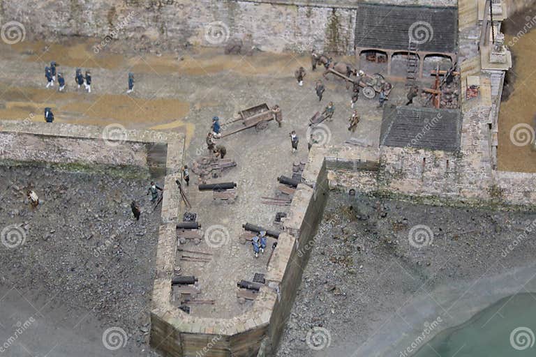 A Scale Model Of The Aftermath Of The Battle Of Louisbourg In 18Th