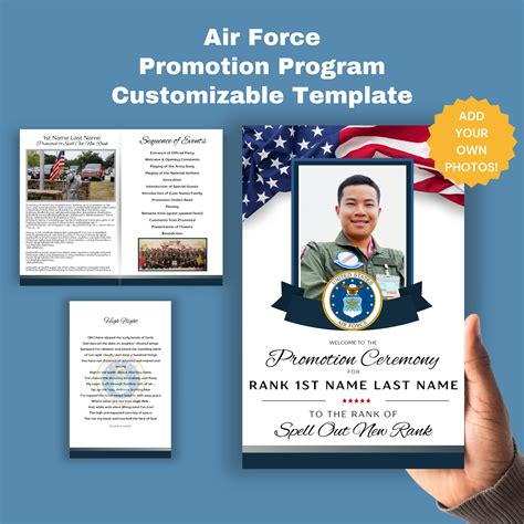 Air Force Promotion Ceremony Program Canva Template Bi Fold 8 5X11