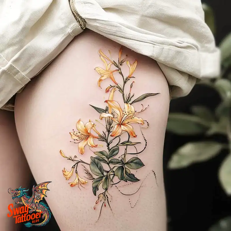 Amazing Honeysuckle Tattoo Ideas And Their Meaning Honeysuckle Tattoo
