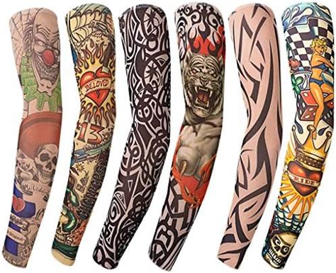 Amazon Com Benbilry 6Pcs Art Arm Fake Tattoo Sleeves Cover For Unisex