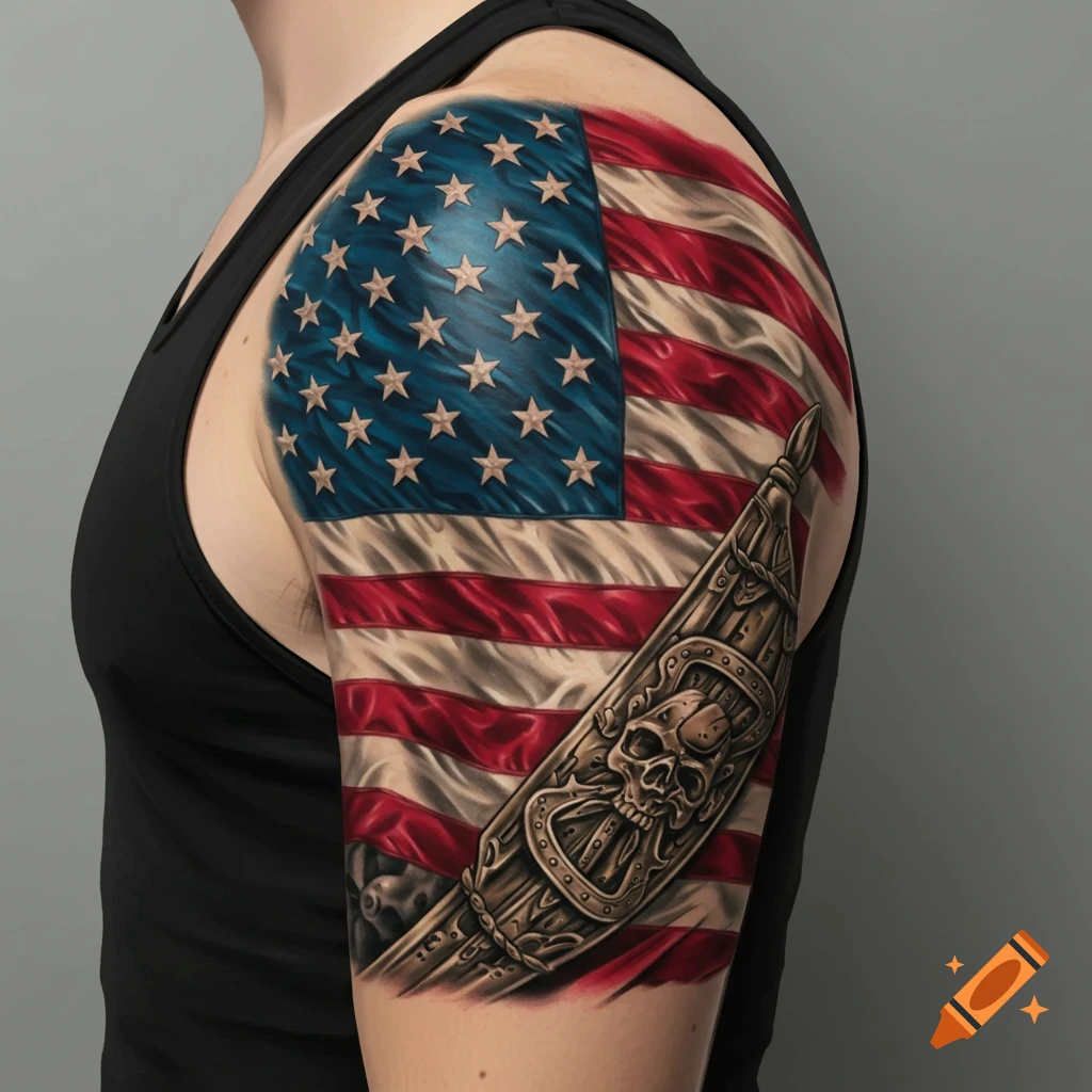 American Flag And Cross Tattoo Design Ideas & Meaning