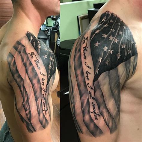 American Flag Shoulder Tattoo: Bold Patriotic Ink Ideas