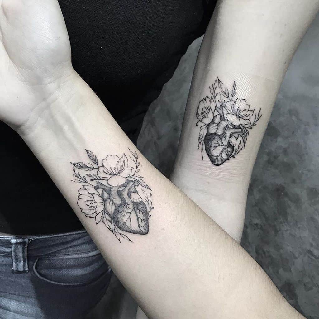 Anatomical Heart With Flowers Tattoo Meaning Best Flower Site