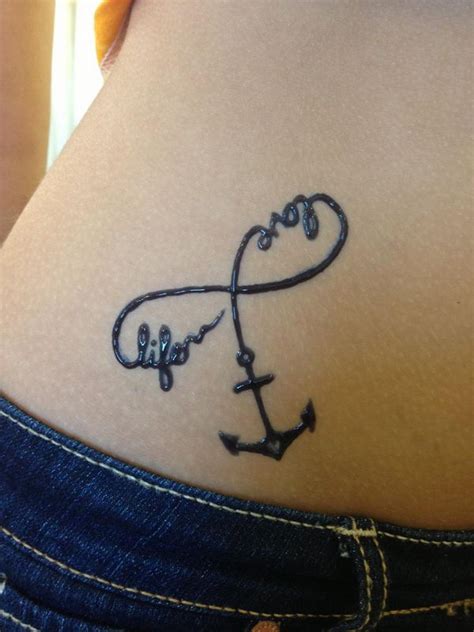 Anchor Infinity Tattoos On Hip