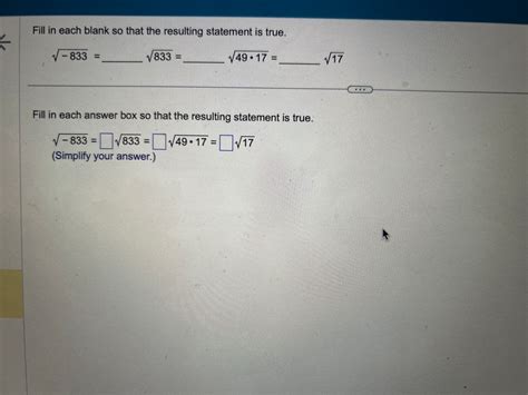 Answered Fill In Each Blank With The Simplified Bartleby