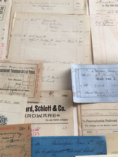 Antique Ephemera Lot Vintage Letterhead Documents Junk Journal Art